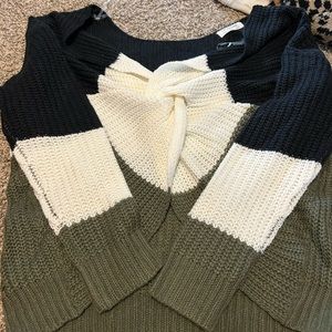 Juniors cropped in the front sweater